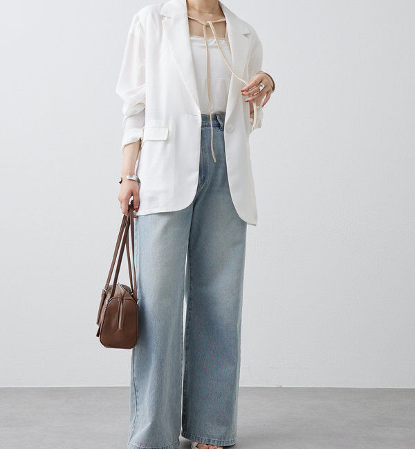  「【軽い着心地。暑い日も◎】シアーチェックジャケット」|テーラードジャケット|