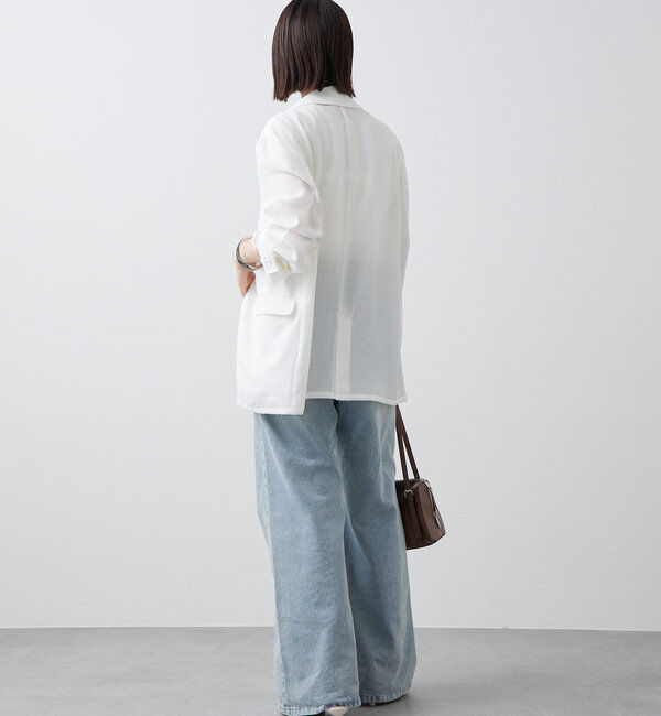  「【軽い着心地。暑い日も◎】シアーチェックジャケット」|テーラードジャケット|