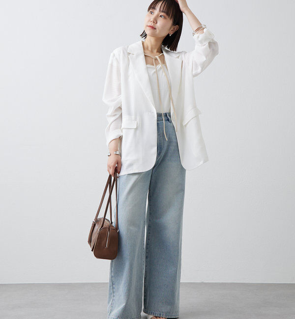  「【軽い着心地。暑い日も◎】シアーチェックジャケット」|テーラードジャケット|