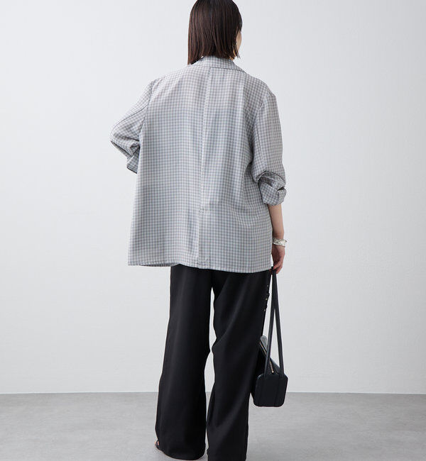  「【軽い着心地。暑い日も◎】シアーチェックジャケット」|テーラードジャケット|