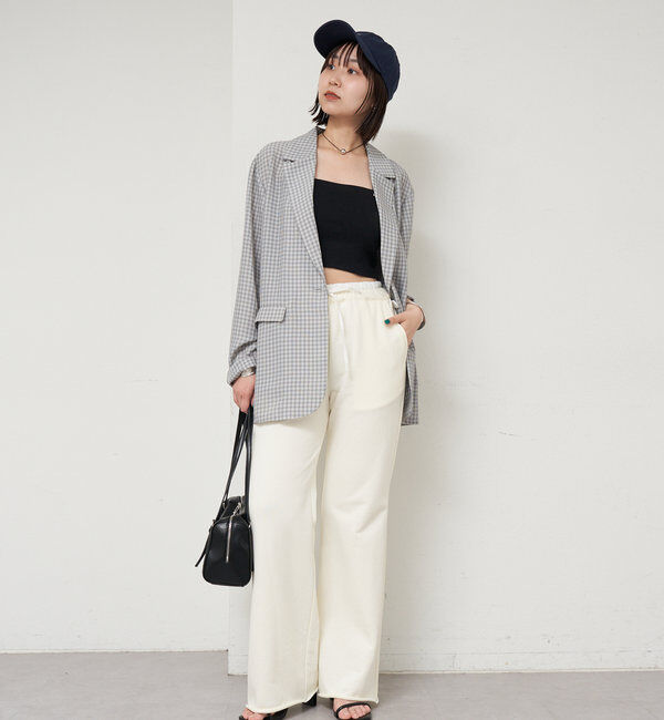  「【軽い着心地。暑い日も◎】シアーチェックジャケット」|テーラードジャケット|