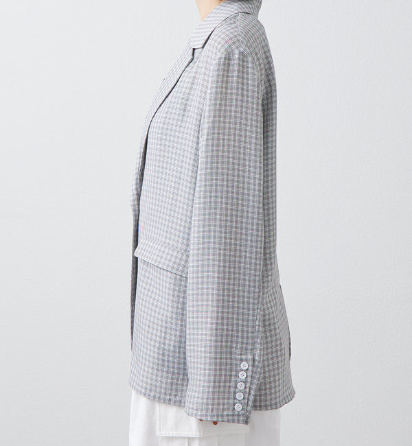  「【軽い着心地。暑い日も◎】シアーチェックジャケット」|テーラードジャケット|