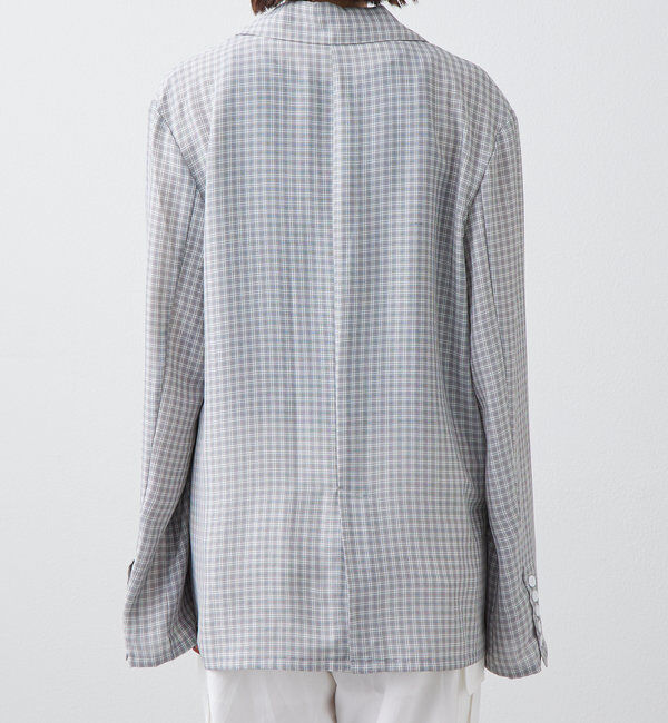  「【軽い着心地。暑い日も◎】シアーチェックジャケット」|テーラードジャケット|