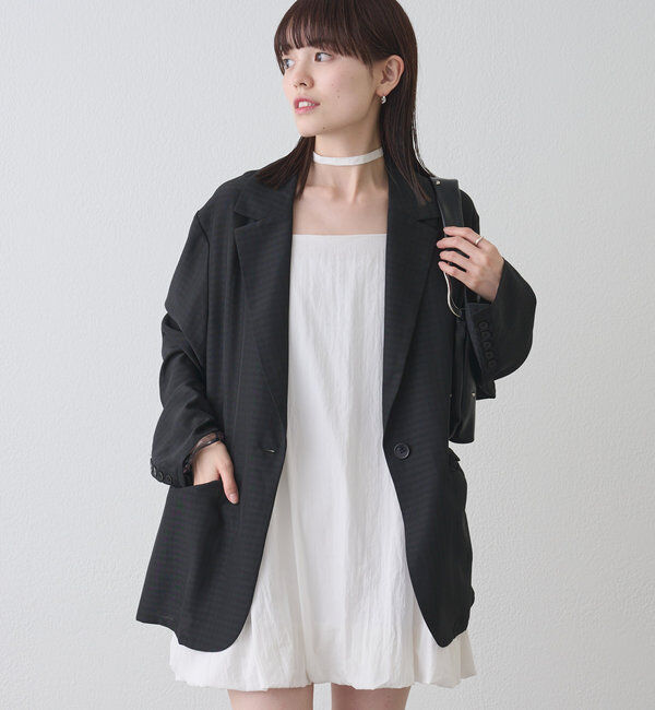  「【軽い着心地。暑い日も◎】シアーチェックジャケット」|テーラードジャケット|