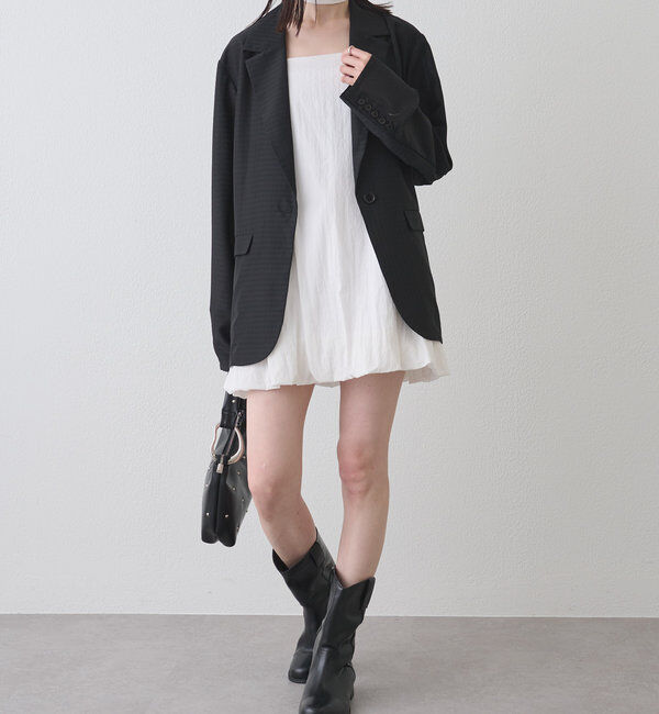  「【軽い着心地。暑い日も◎】シアーチェックジャケット」|テーラードジャケット|
