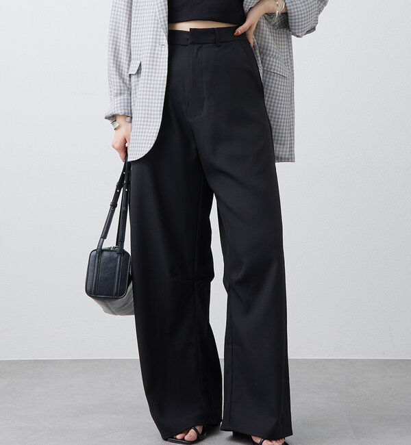  「【3サイズ展開】カーブスラックス」|チノ|ブラック