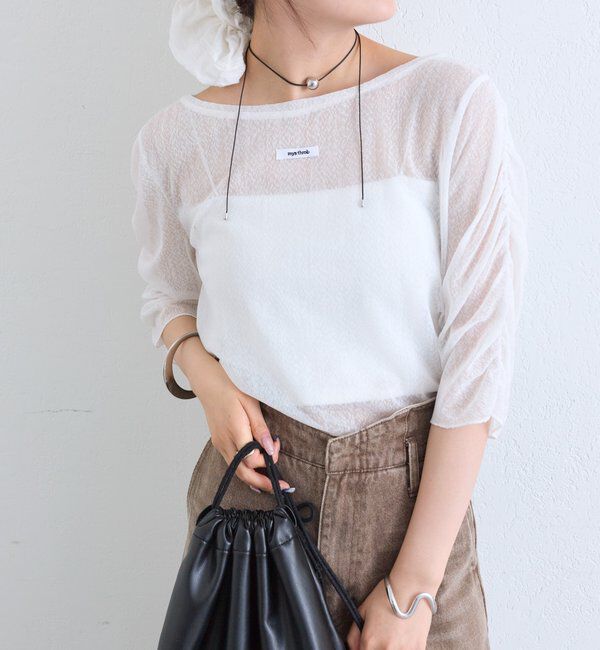  「スラブシアー5分袖プルオーバー」|Tシャツ・カットソー|