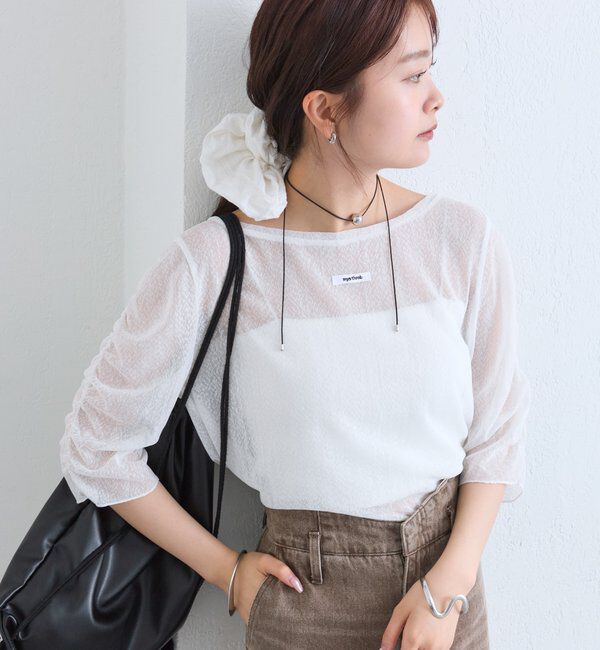  「スラブシアー5分袖プルオーバー」|Tシャツ・カットソー|