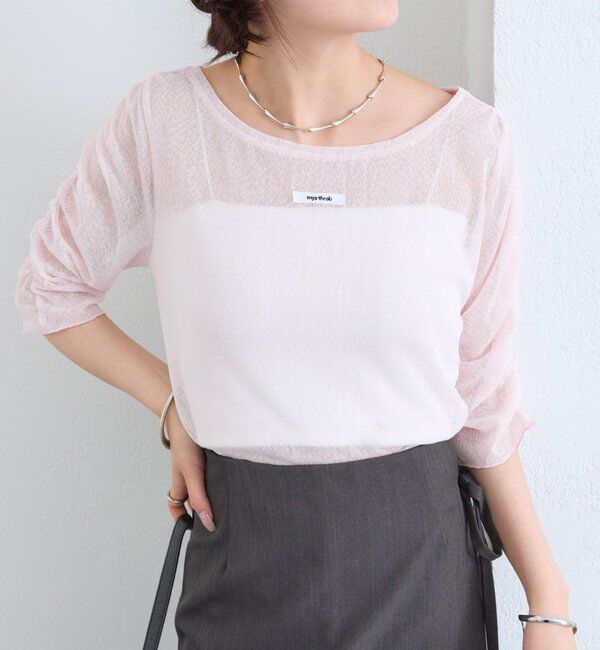  「スラブシアー5分袖プルオーバー」|Tシャツ・カットソー|