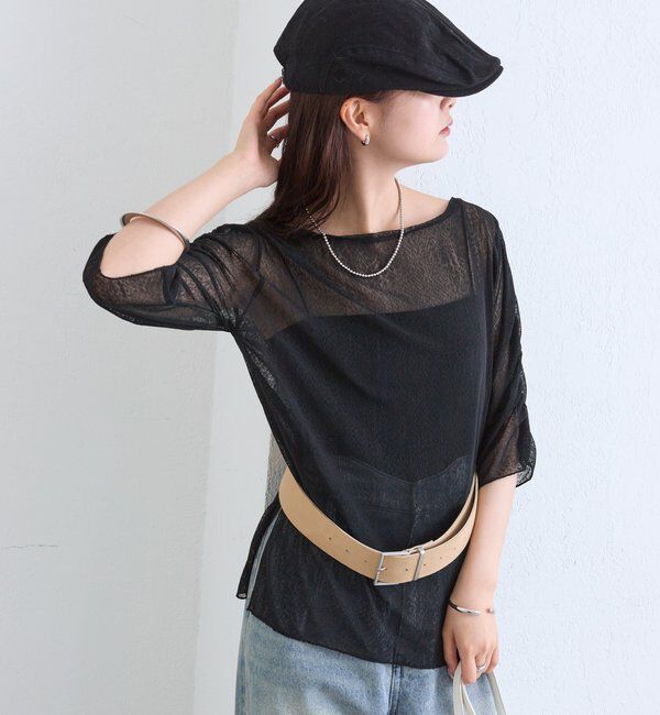  「スラブシアー5分袖プルオーバー」|Tシャツ・カットソー|