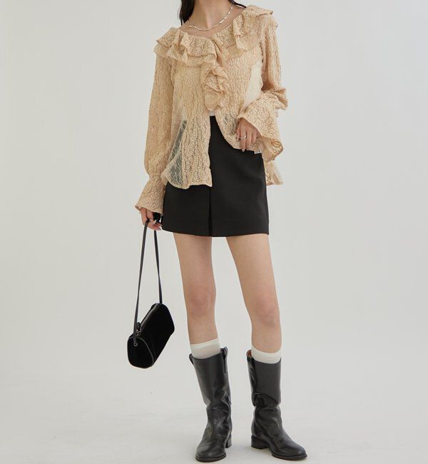  「レース切替ブラウス」|シャツ・ブラウス|