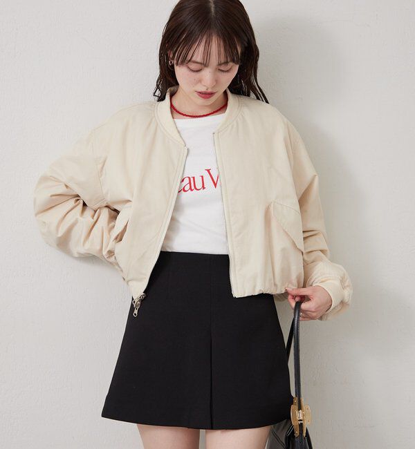  「サテンショートブルゾン」|ブルゾン・スタジャン|