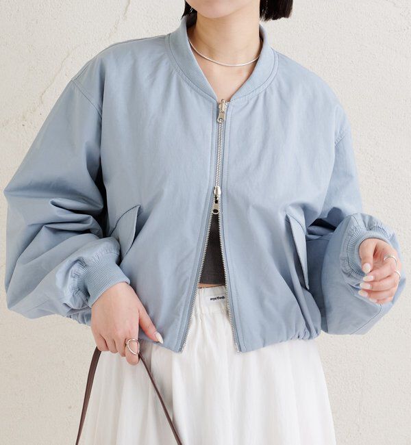 「サテンショートブルゾン」|ブルゾン・スタジャン|