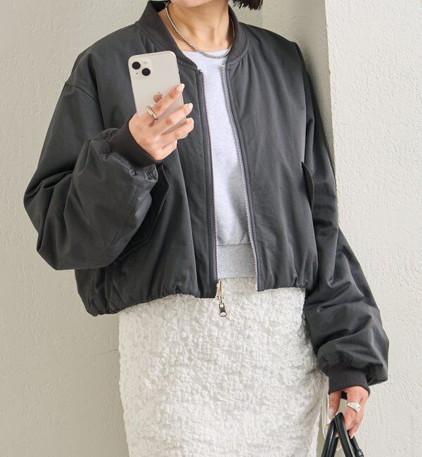  「サテンショートブルゾン」|ブルゾン・スタジャン|