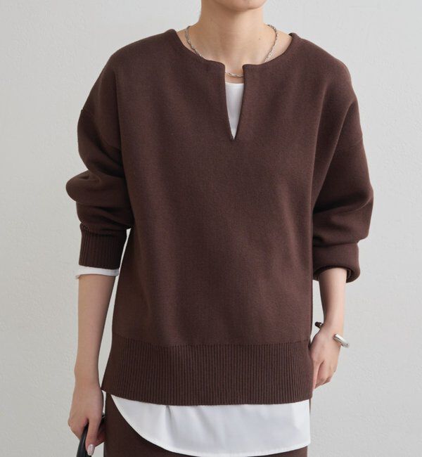  「【@_shirabe.s_コラボ】スウェットライクスキッパーニット」|ニット・セーター|