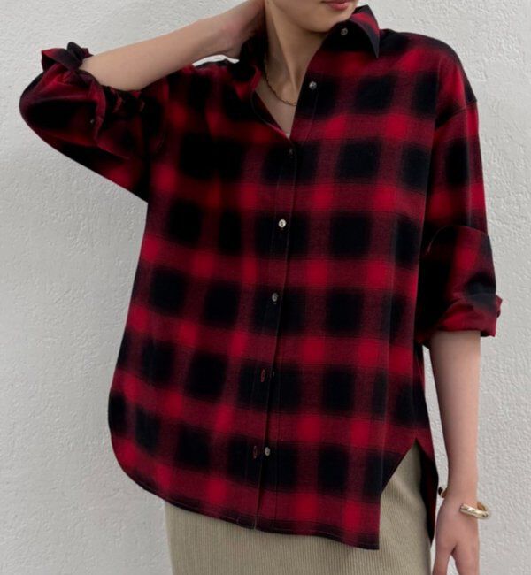  「ベーシックオンブレチェックシャツ」|シャツ・ブラウス|レッド