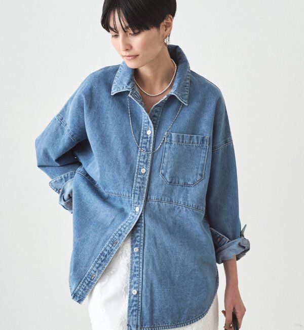  「スウィッチデニムシャツ/ブルー」|シャツ・ブラウス|