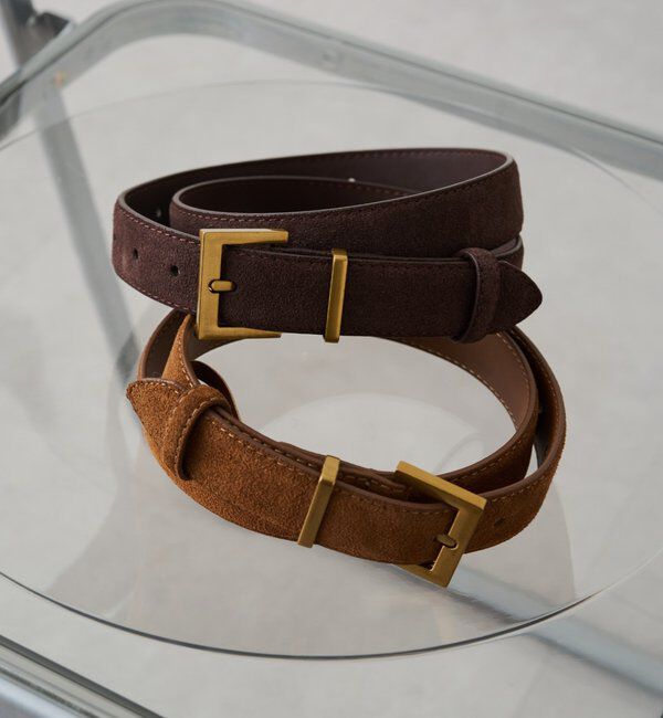  「【GALENA/ガレナ】スウェードベルト」|ベルト|キャメル