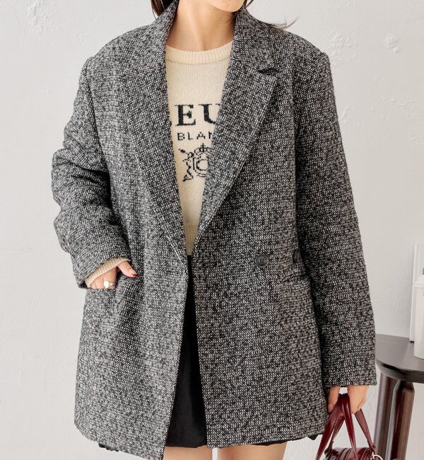  「オーバーダブルツイードジャケット」|テーラードジャケット|