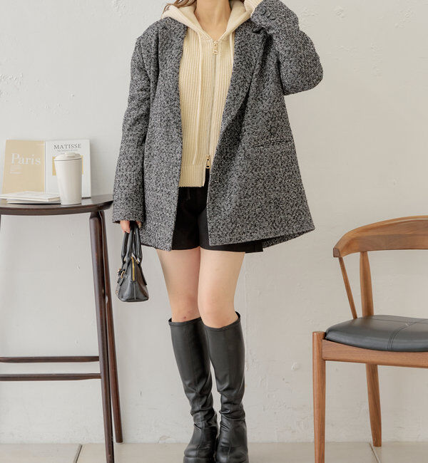  「オーバーダブルツイードジャケット」|テーラードジャケット|