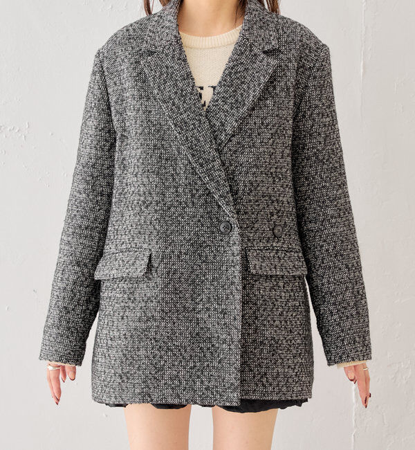  「オーバーダブルツイードジャケット」|テーラードジャケット|
