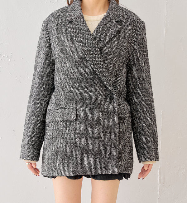  「オーバーダブルツイードジャケット」|テーラードジャケット|