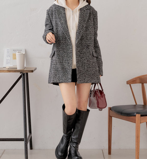  「オーバーダブルツイードジャケット」|テーラードジャケット|