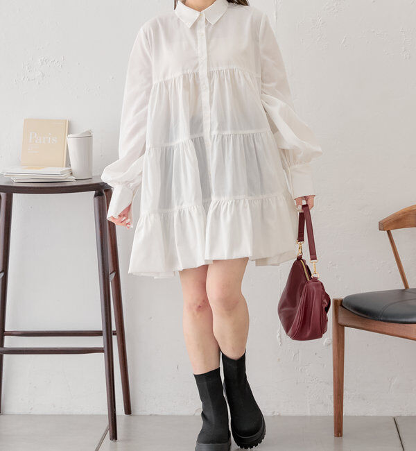  「フリルティアードチュニックシャツ」|シャツ・ブラウス|