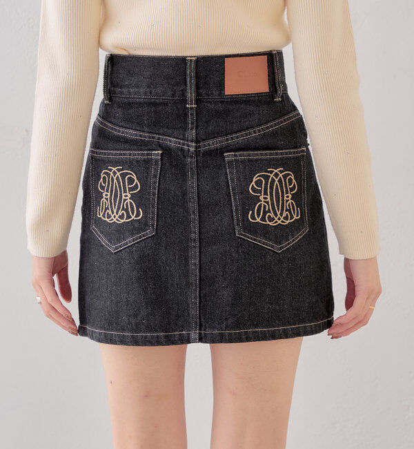  「【WEB限定/セットアップ対応】ポケット刺繍台形デニムスカート」|スカート|