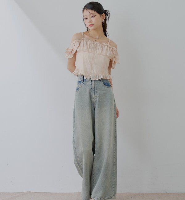  「シアーノースリフリルブラウス」|シャツ・ブラウス|