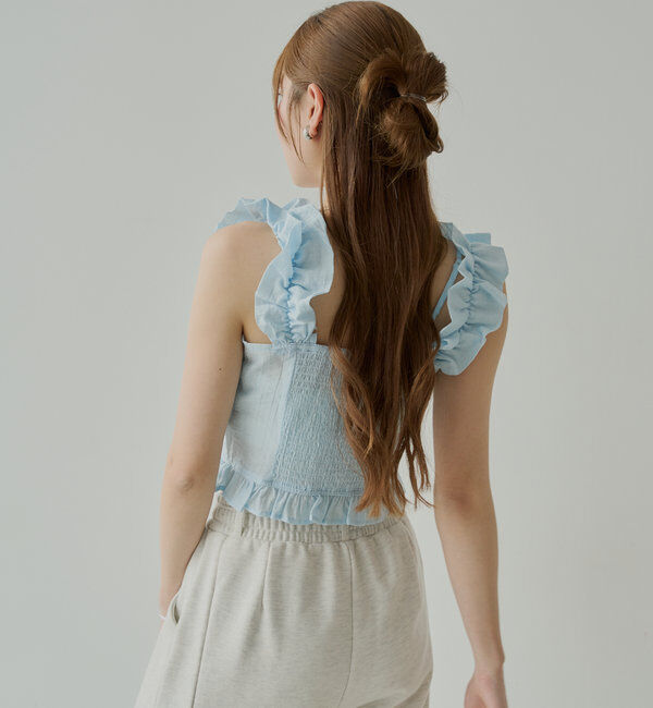  「シアーノースリフリルブラウス」|シャツ・ブラウス|