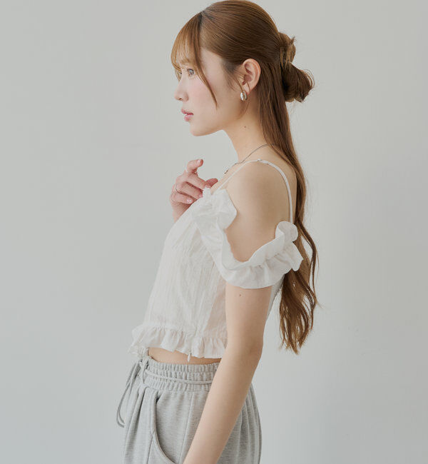  「シアーノースリフリルブラウス」|シャツ・ブラウス|