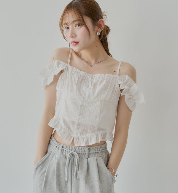  「シアーノースリフリルブラウス」|シャツ・ブラウス|