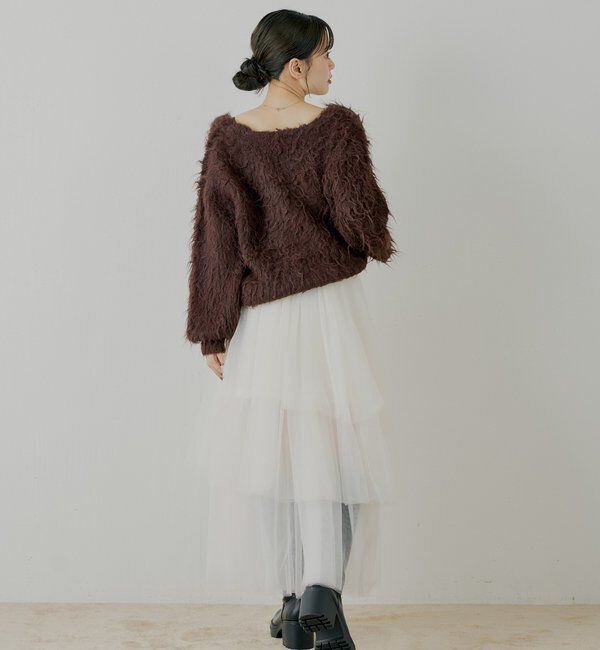  「ランダムチュールフレアスカート」|スカート|