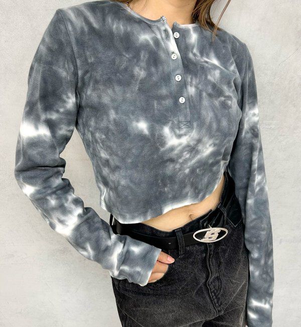  「【WEB限定】ヘンリーネックショートトップス」|Tシャツ・カットソー|