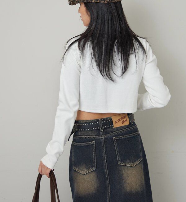  「【WEB限定】ヘンリーネックショートトップス」|Tシャツ・カットソー|