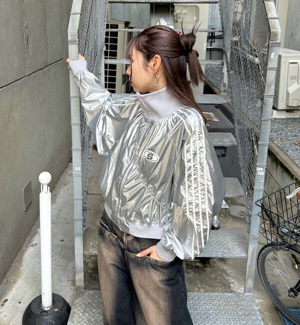  「【SLOPPY/スロッピー】 Sロゴナイロントラックジャケット」|その他|シルバー