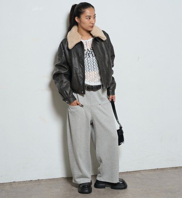  「【UNISEX/サイズ展開あり】3way ヴィンテージライクレザーボアブルゾン」|ブルゾン・スタジャン|