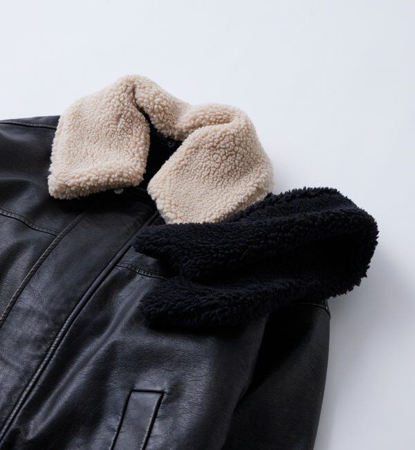  「【UNISEX/サイズ展開あり】3way ヴィンテージライクレザーボアブルゾン」|ブルゾン・スタジャン|