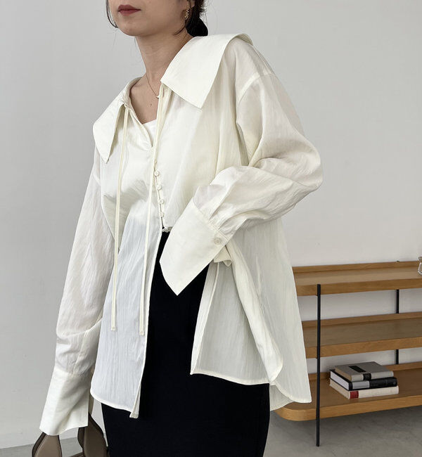  「【セットアイテム】ビスチェ付BIG襟シャツ」|シャツ・ブラウス|