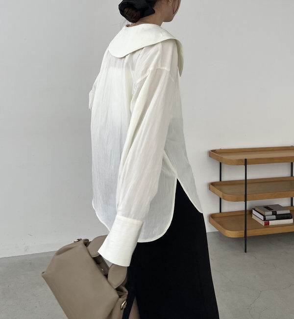  「【セットアイテム】ビスチェ付BIG襟シャツ」|シャツ・ブラウス|
