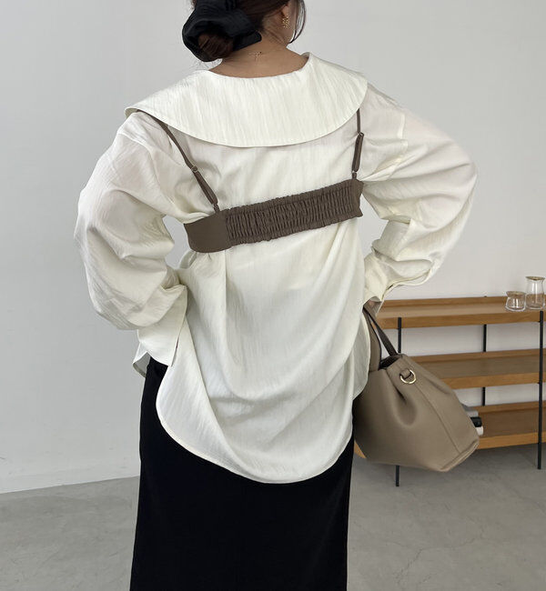  「【セットアイテム】ビスチェ付BIG襟シャツ」|シャツ・ブラウス|