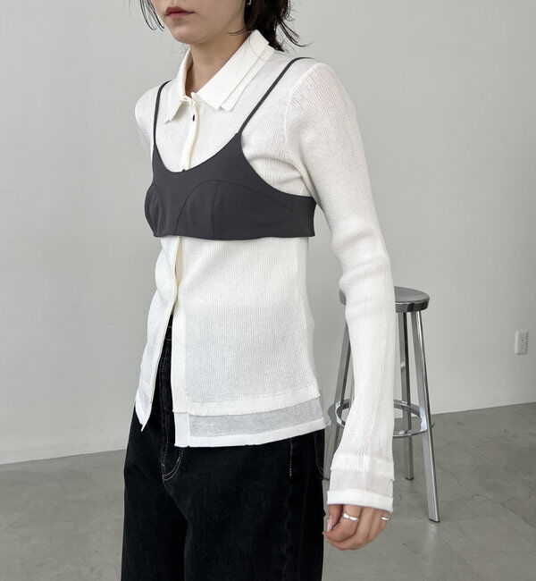  「【セットアイテム】ビスチェ付BIG襟シャツ」|シャツ・ブラウス|