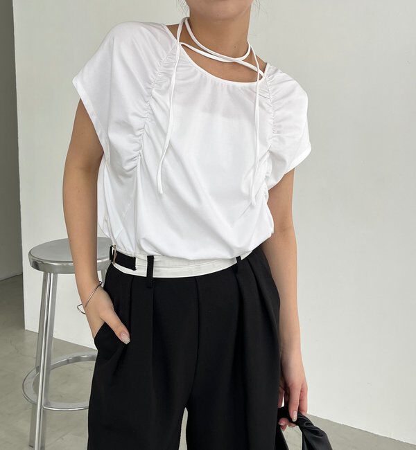  「【待望の再入荷！】ギャザーフレンチTシャツ」|Tシャツ・カットソー|