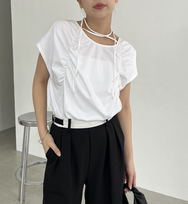  「【待望の再入荷！】ギャザーフレンチTシャツ」|Tシャツ・カットソー|