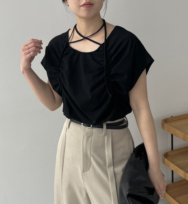  「【待望の再入荷！】ギャザーフレンチTシャツ」|Tシャツ・カットソー|