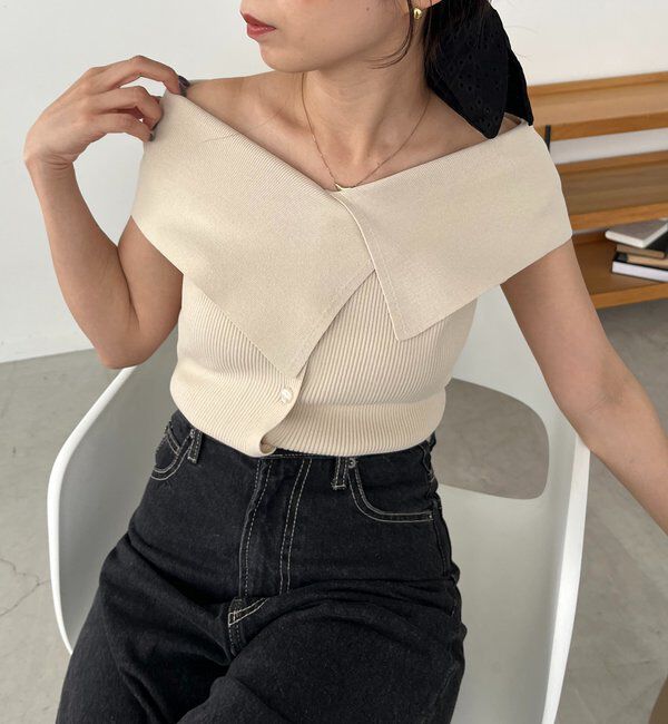  「【前後2WAY仕様】BIG襟ニット」|ニット・セーター|