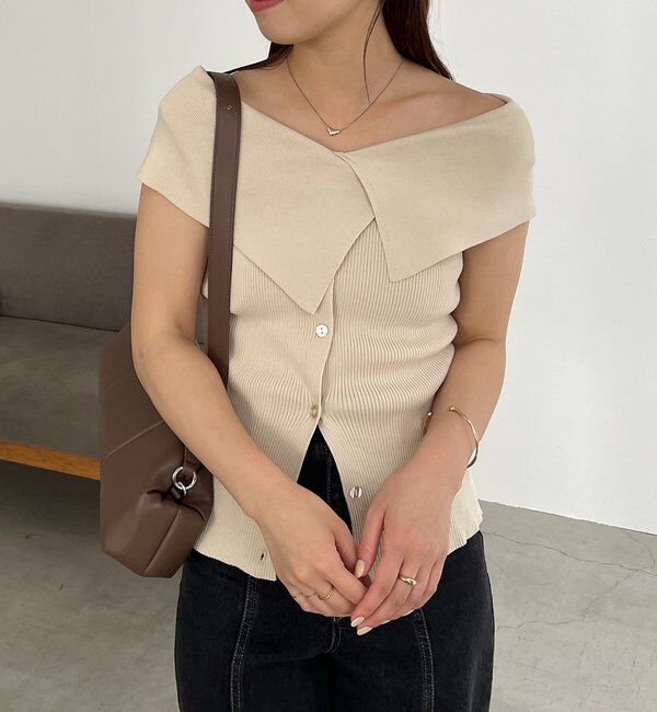  「【前後2WAY仕様】BIG襟ニット」|ニット・セーター|