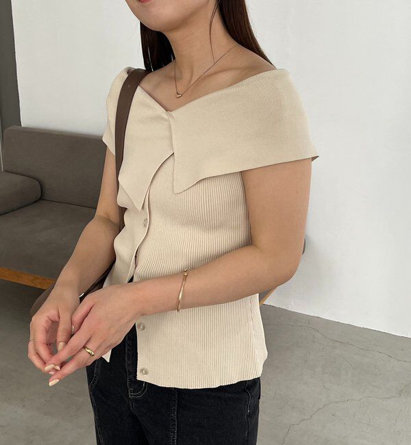  「【前後2WAY仕様】BIG襟ニット」|ニット・セーター|