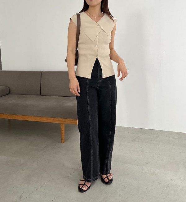  「【前後2WAY仕様】BIG襟ニット」|ニット・セーター|